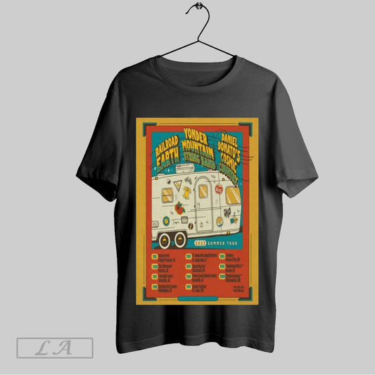 Original Poster Railroad Earth With Yonder Mountain String Band Daniel Donatos Cosmic Country Summer 2025 Tour T Shirt Sweatshirt Hoodie Shirt