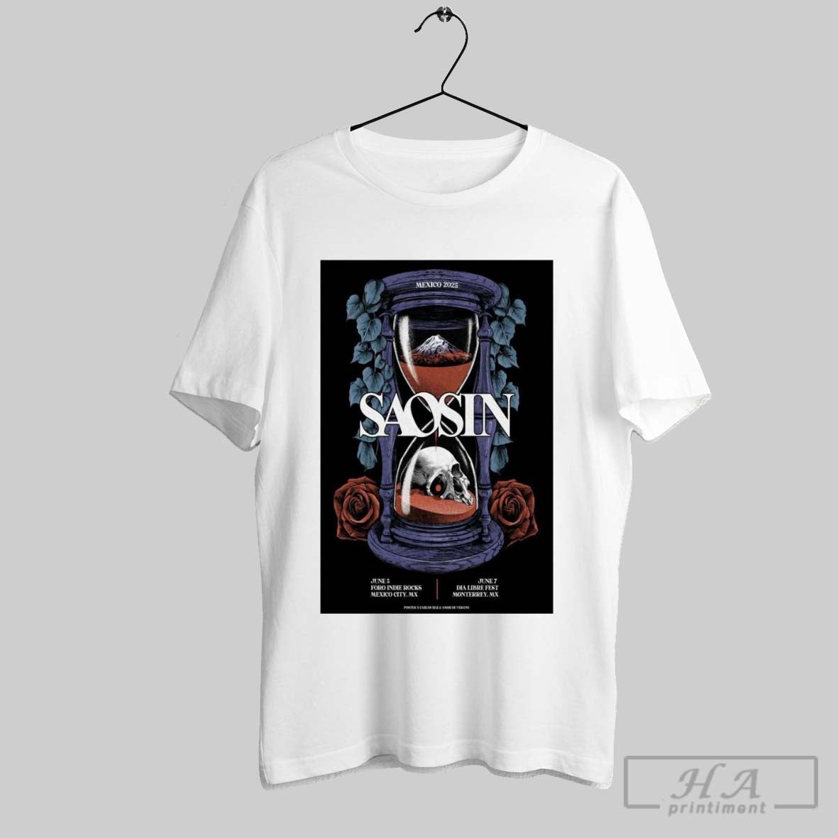 Original Poster Saosin 2025 June 5 Mexico City Mx June 7 Monterrey Mx T Shirt