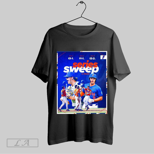 Original Poster Series Sweep Vs Dayton Florida Gators Brendan Lawson Kyle Jones Game 1 13 1 Game 2 11 1 T Shirt Sweatshirt Hoodie Shirt