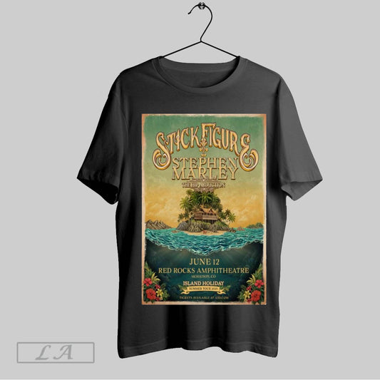 Original Poster Stick Figure Stephen Marley June 12 2025 Red Rocks Amphitheatre Morrison Co Island Holiday T Shirt Sweatshirt Tee Shirt