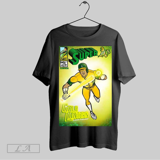Original Poster Super As Oakland Baseball Gold Lantern Light Fielder Fans Fest 2025 Guest Stephen Piscotty Art T Shirt Sweatshirt Tee Shirt