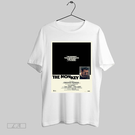 Original Poster The Monkey That Likes Killing Our Family Its Back Feb 21 2025 Osgood Perkins T Shirt Sweatshirt Tee Shirt
