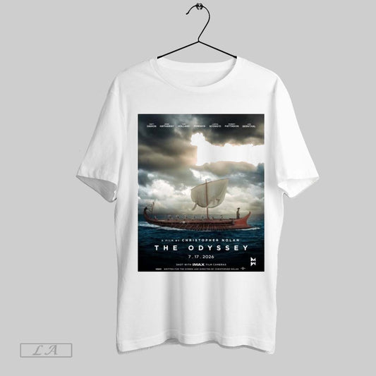 Original Poster The Odyssey A Film By Christopher Nolan Jul 17 2026 Matt Damon Anne Hathaway Tom Holland T Shirt Sweatshirt Tee Shirt