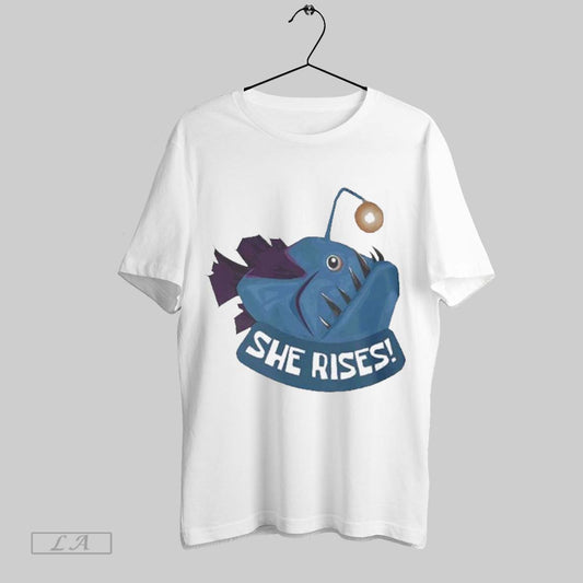 Original She Rises Angler Fish T Shirt Sweatshirt Hoodie Shirt