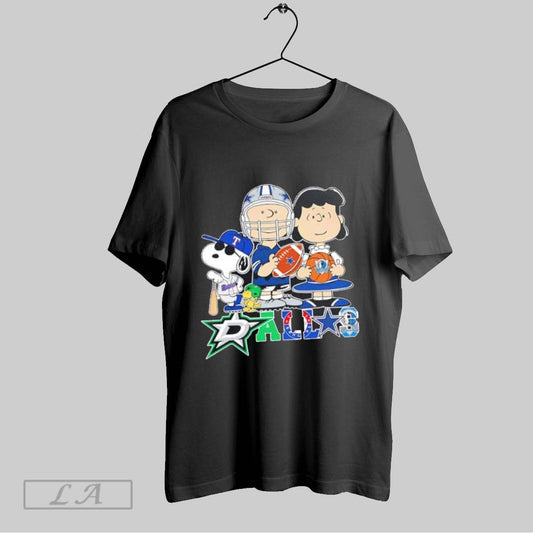 Original Snoopy Charlie Brown And Lucy Van Pelt Dallas All Sports Logo T Shirt Sweatshirt Hoodie Shirt