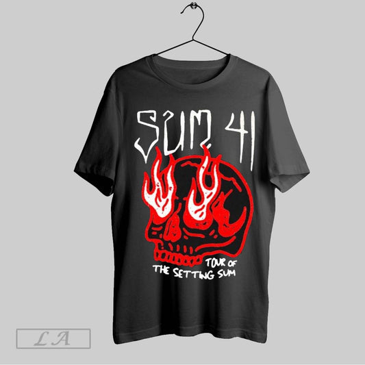 Original Sum 41 Tour Of The Setting Sum Skull Sketch T Shirt Sweatshirt Hoodie Shirt