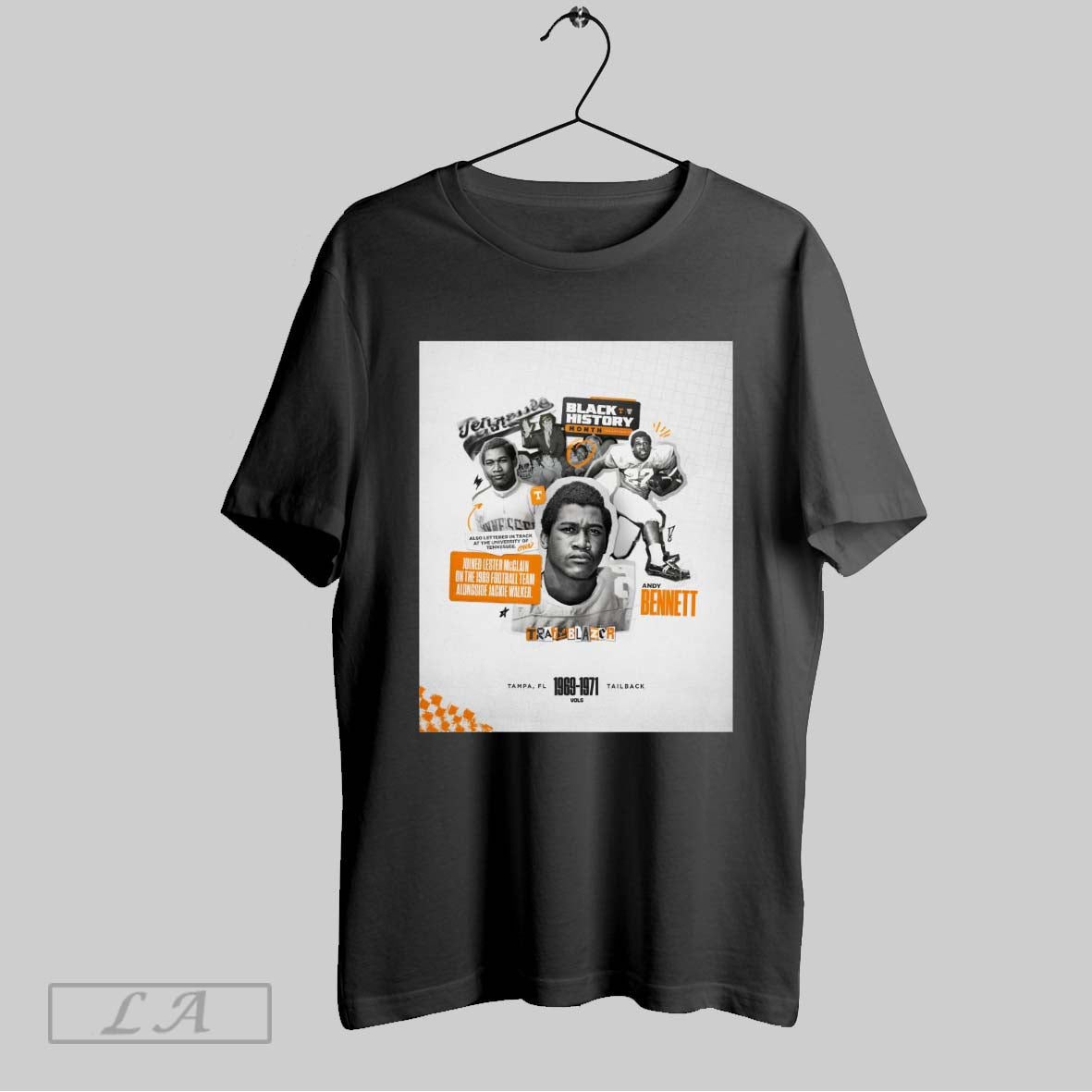 Original Tennessee Vols Football Andy Bennett Joined Lester Mcclain On The 1969 Football Team Alongside Jackie Walker Poster T Shirt Sweatshirt Hoodie Shirt