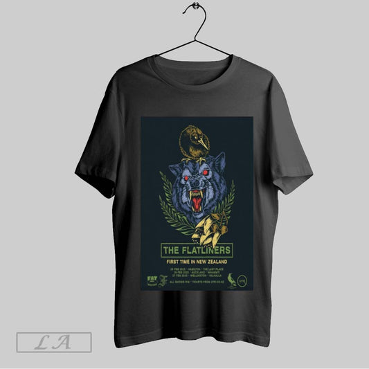 Original The Flatliners First Time In New Zealand February 2025 Tour Poster T Shirt Sweatshirt Hoodie Shirt