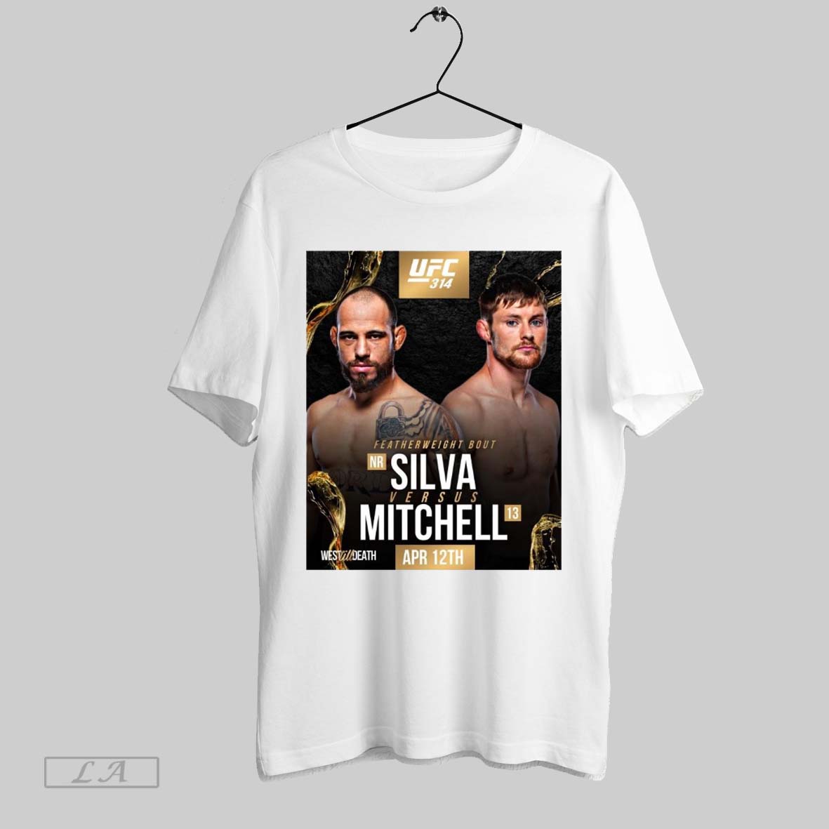Original Ufc 314 Featherweight Bout Jean Silva Vs Bryce Mitchell April 12th 2025 West Till Death Poster T Shirt Sweatshirt Hoodie Shirt