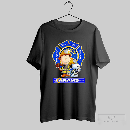 Peanuts Snoopy Fire Dept Always Ready Los Angeles Rams Shirt T Shirt Sweatshirt Cutom Poster Coffee Mugs Ornaments