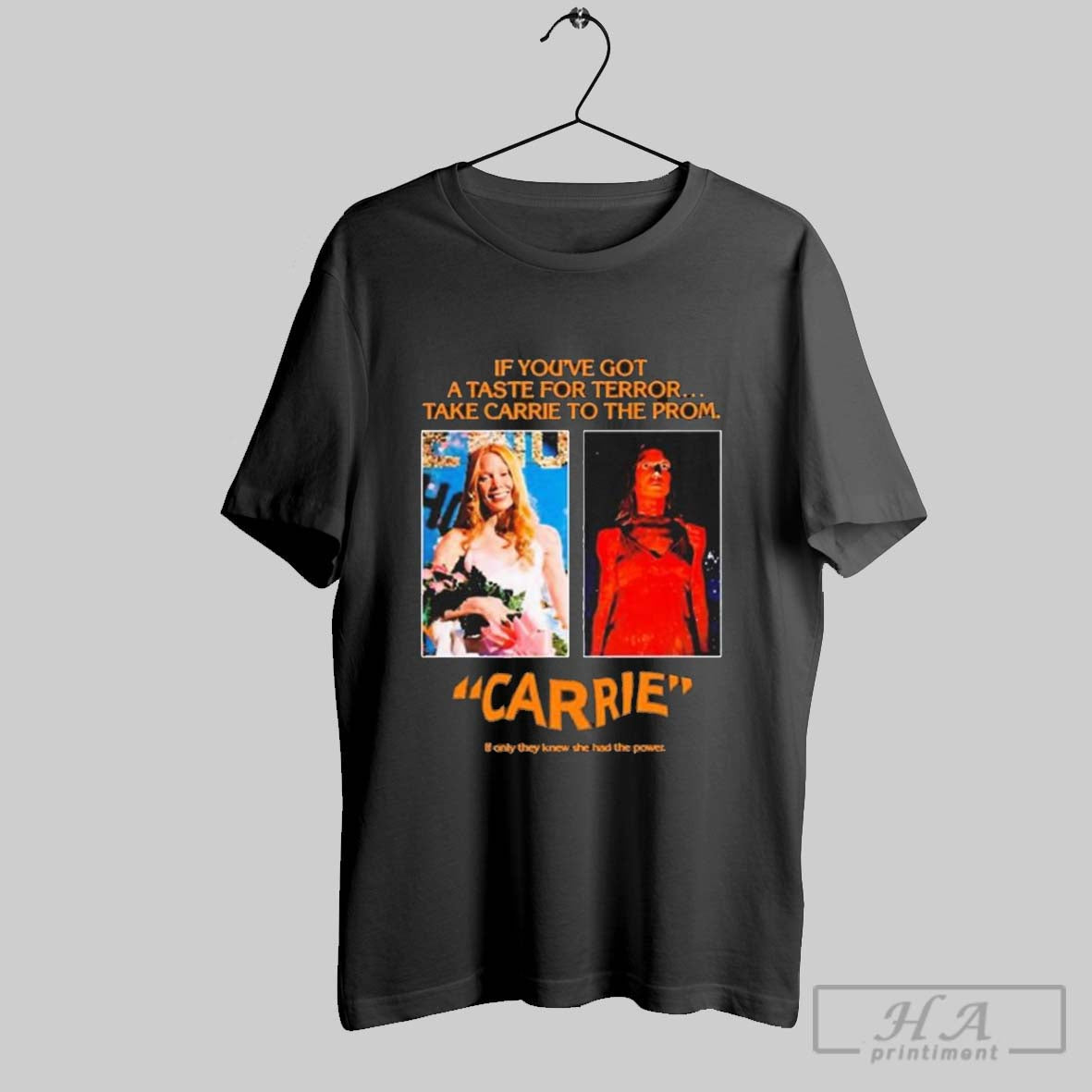 Pedro Pascal Wearing Jw Anderson Black Carrie Poster 1976 Shirt