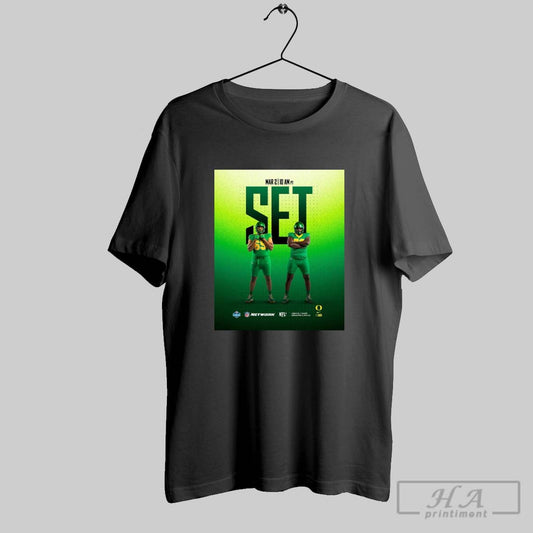 Poster Aj Cornelius Josh Conerly Jr Oregon Ducks Football Set O Line Day In Indy Mar 2 2025 Nfl Combine T Shirt