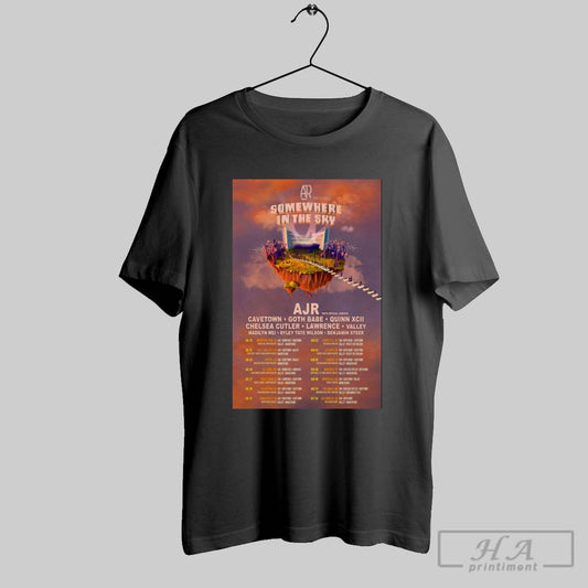 Poster Ajr Somewhere In The Sky Tour 2025 With Special Guests Cavetown Goth Babe Quinn Xcii Chelsea Cutler T Shirt