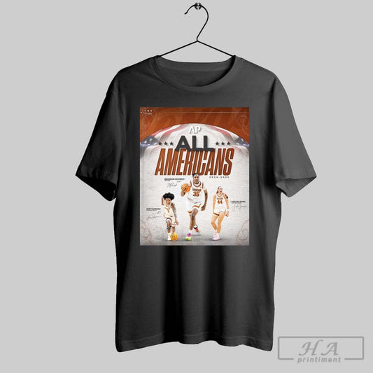 Poster Ap All Americans 2024 2025 Madison Booker Taylor Jones Rori Harmon Texas Longhorns Womens Basketball Signatures T Shirt