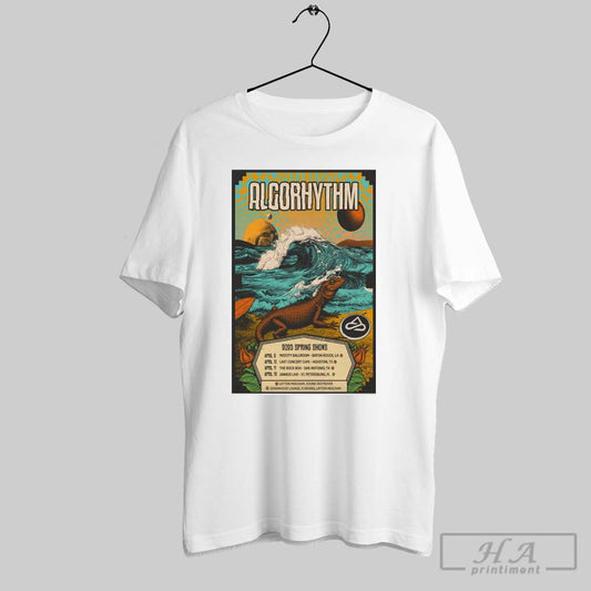 Poster Algorhythm 2025 Spring Shows April 9 Midcity Ballroom Baton Rouge La April 10 Last Concert Cafe T Shirt
