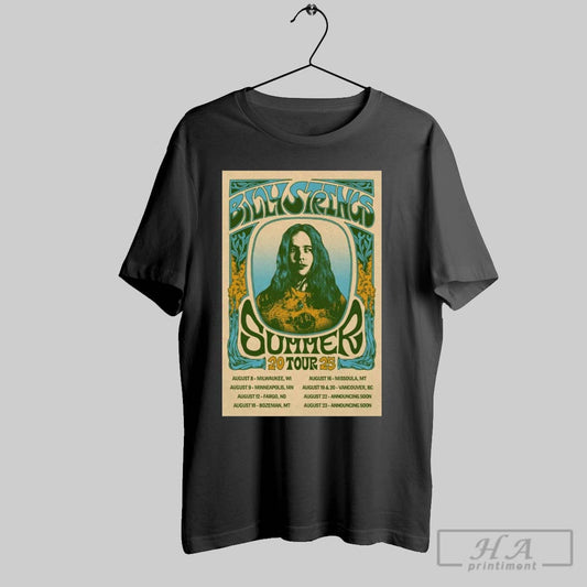 Poster Billy Strings Summer Tour 2025 August 8 Milwaukee Wi August 9 Minneapolis Mn August 12 Fargo Nd T Shirt