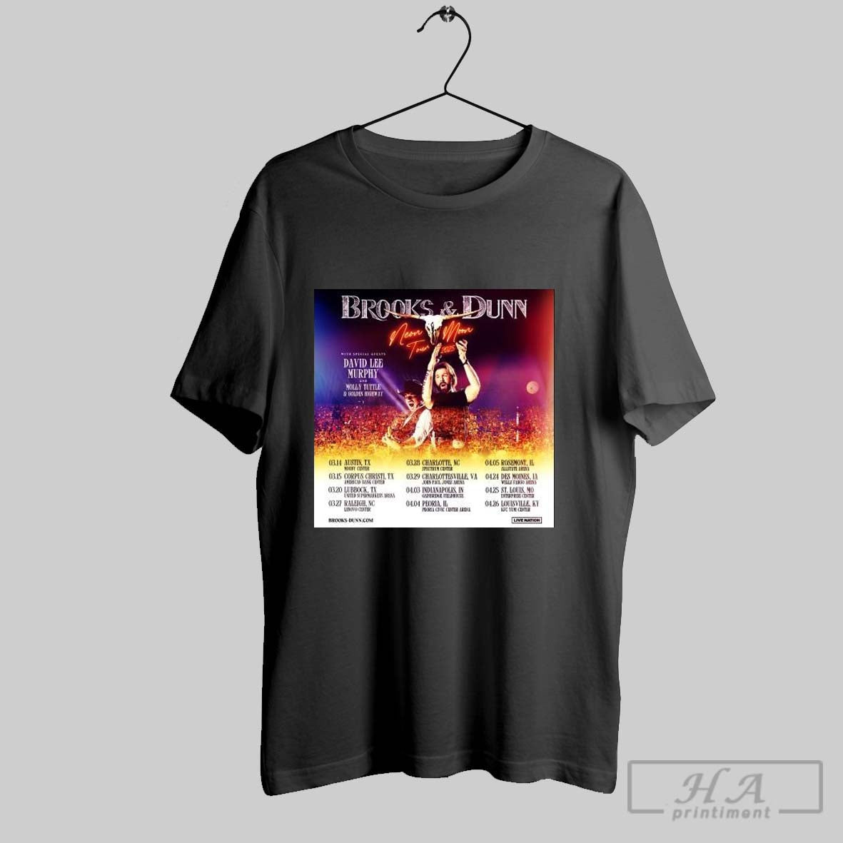 Poster Brooks Dunn Announce Neon Moon Tour 2025 With David Lee Murphy March And April 2025 T Shirt