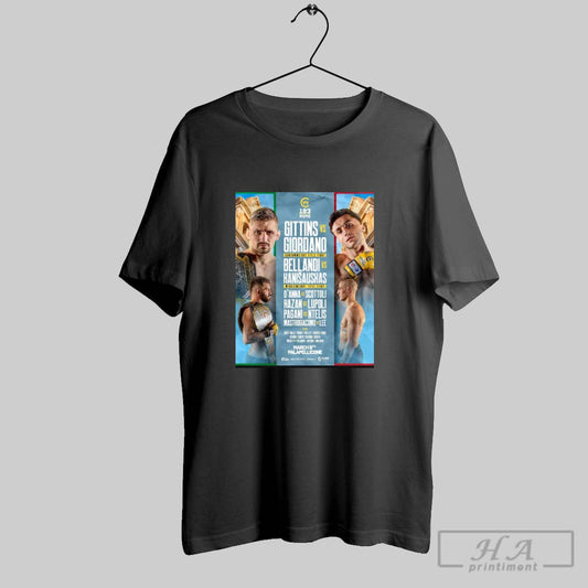 Poster Cw183 Rome Gittins Vs Giordano Bellandi Vs Kanisauskas March 8th 2025 Palapellicone T Shirt