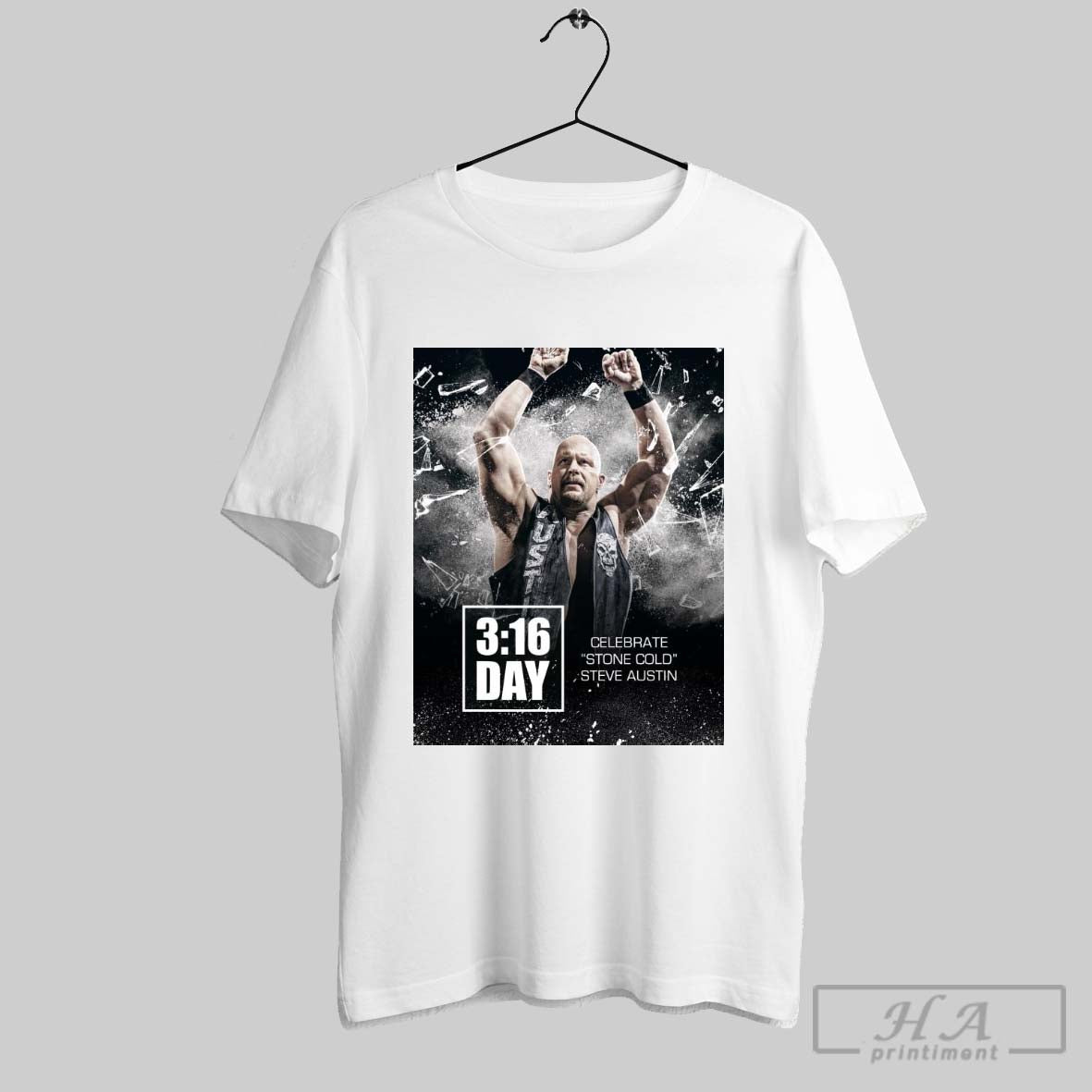 Poster Celebrate Stone Cold Steve Austin 3 16 Day Wwe 2025 Graphic T Shirt