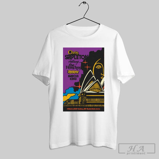 Poster Chris Stapleton Featuring The Honchos Special Guest Marcus King On March 4 2025 In Sydney Australia Tour T Shirt