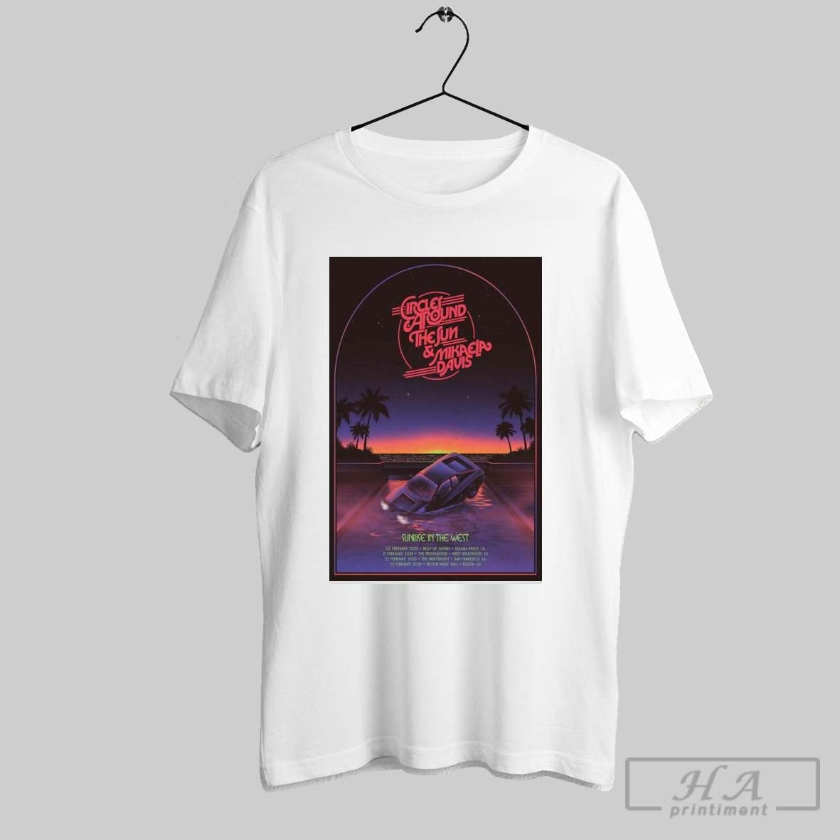 Poster Circles Around The Sun And Mikaela Davis Sunrise In The West Tour 2025 T Shirt