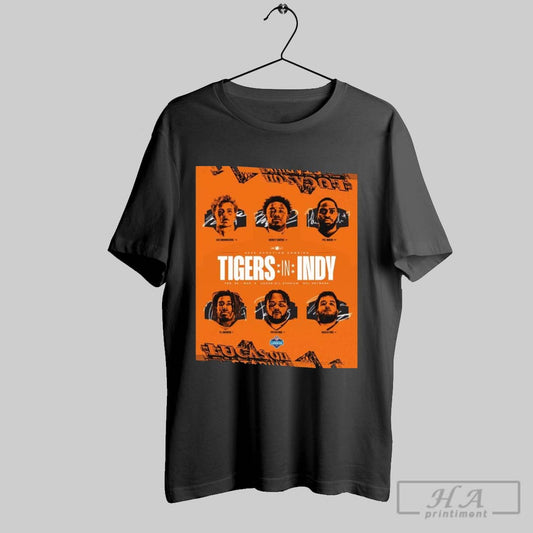 Poster Clemson Football Tigers In Indy 2025 Nfl Scouting Combine Jake Briningstool Barrett Carter Phil Mafah Marcus Tate And R J Mickens Signature T Shirt