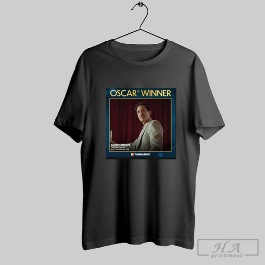 Poster Congratulations To Adrien Brody For Winning Best Leading Actor At The 2025 Oscar The Brutalist T Shirt