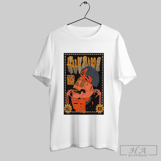 Poster Cursive February 20 2025 Paper Tiger In San Antonio Tx With Pile T Shirt