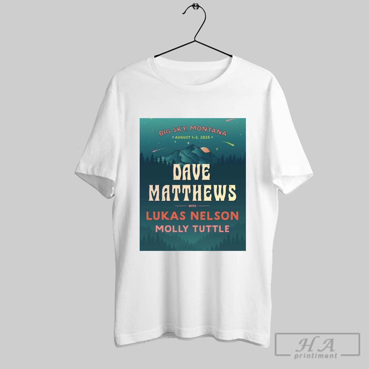 Poster Dave Matthews With Lukas Nelson Molly Tuttle Big Sky Montana August 1 2 2025 T Shirt