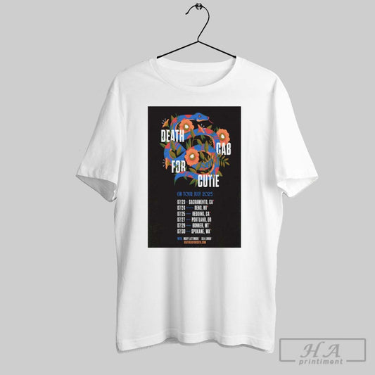 Poster Death Cab For Cutie On Tour July 2025 Shows 07 23 Sacramento Ca 07 24 Reno Nv 07 25 Redding Ca T Shirt