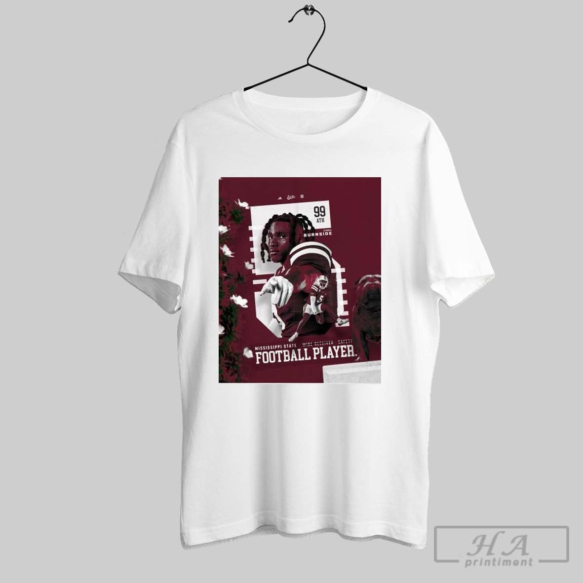 Poster Defensive Machine Braylon Burnside 99ath Mississippi State Bulldogs Football Player T Shirt