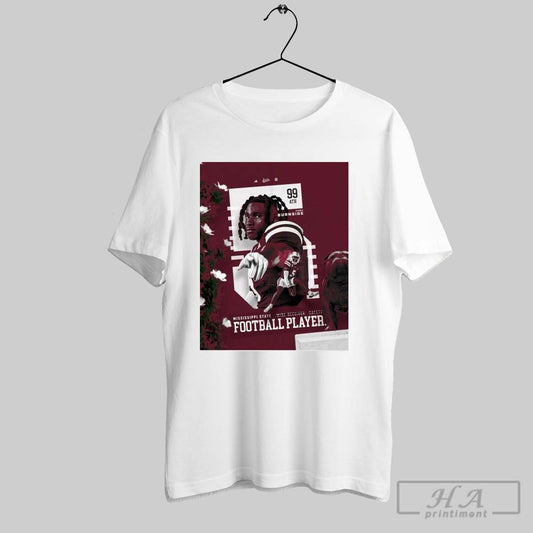 Poster Defensive Machine Braylon Burnside 99ath Mississippi State Bulldogs Football Player T Shirt