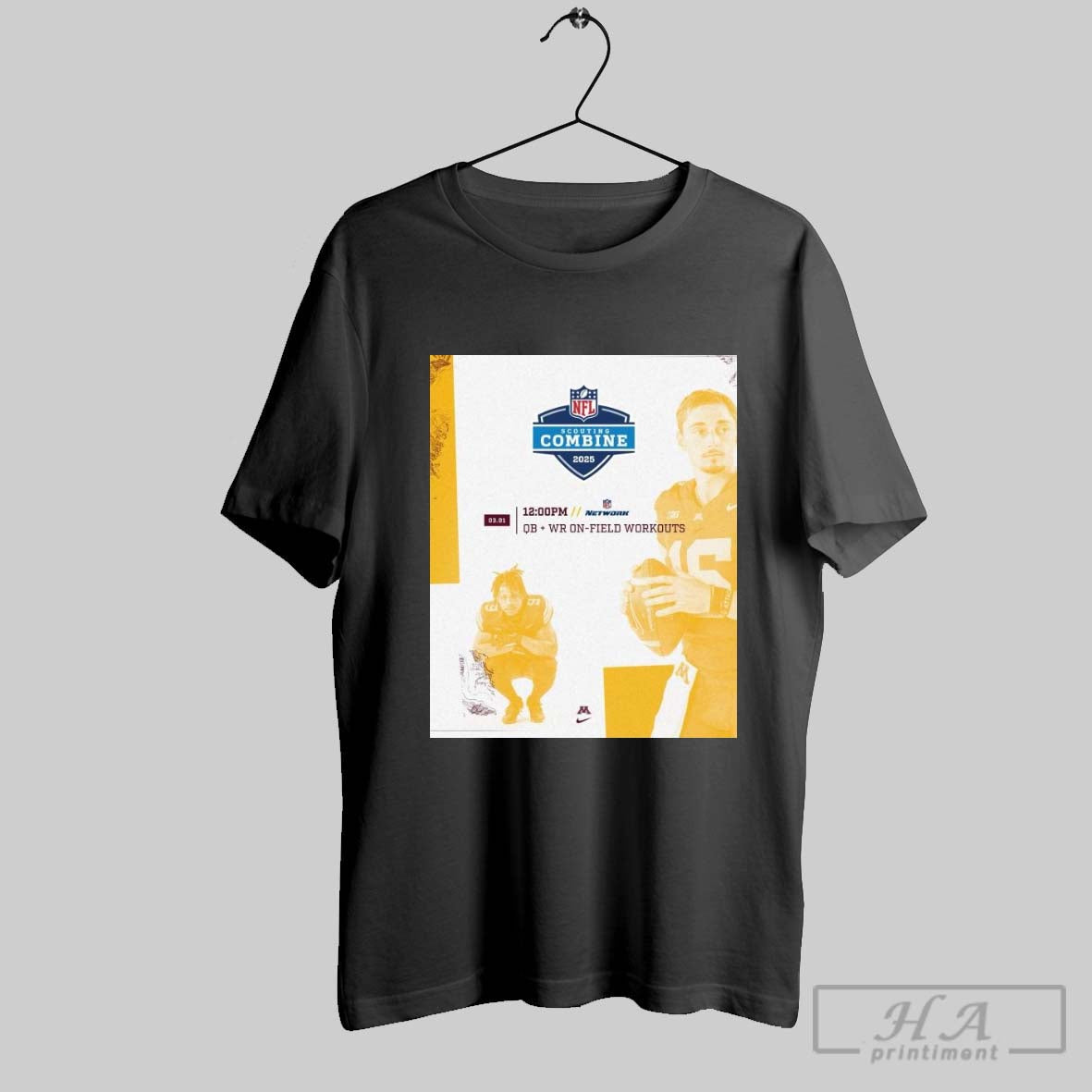 Poster Gopher Football Daniel Jackson And Max Brosmer Qb Wr On Field Workouts Nfl Scouting Combine 2025 T Shirt