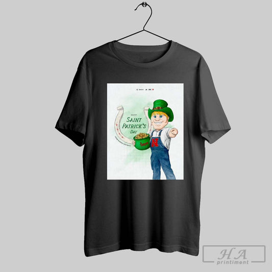 Poster Happy St Patricks Day From Nebraska Cornhuskers Football B1g 2025 T Shirt