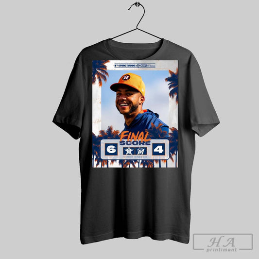Poster Houston Astros Baseball 6 4 Miami Marlins Final Score Mlb Spring Training 2025 Mar 15 T Shirt