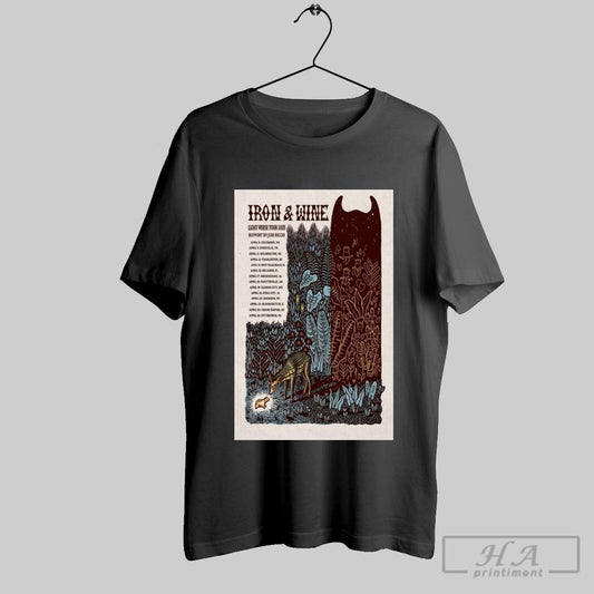 Poster Iron Wine Light Verse Tour 2025 Support By Jobi Riccio April 8 Columbus Oh April 9 Knoxville Tn T Shirt