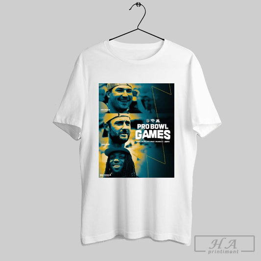 Poster Jacksonville Jaguars Ross Matiscik Logan Cooke Brian Thomas Jr Nfl Pro Bowl Games Sun Feb 2 2025 T Shirt