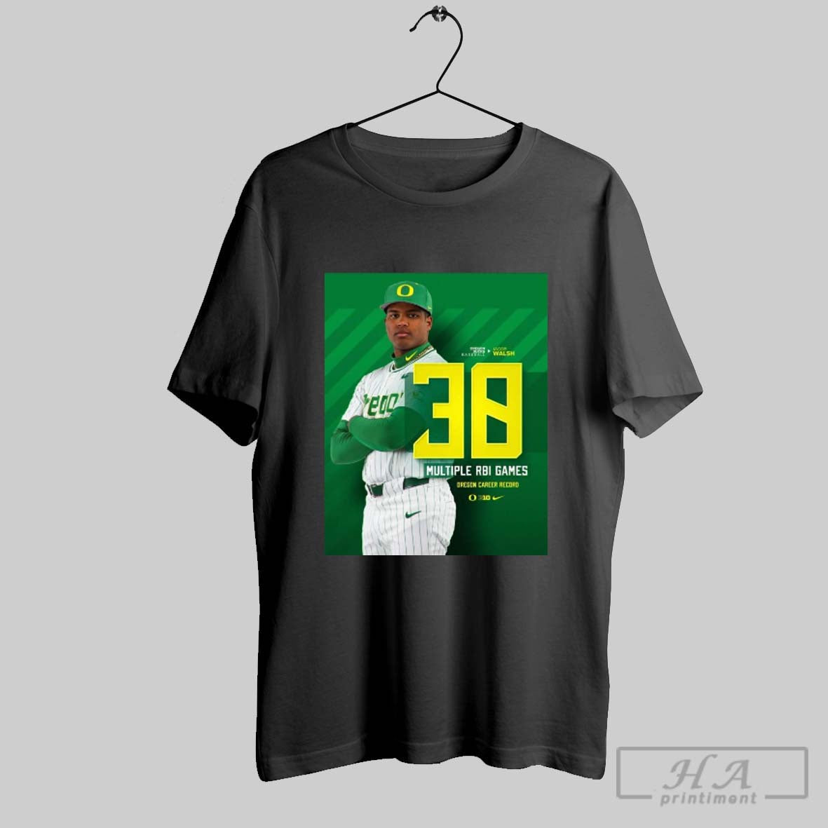 Poster Jacob Walsh Oregon Ducks Baseball 38 Career Multi Rbi Games Oregon Career Record B1g T Shirt
