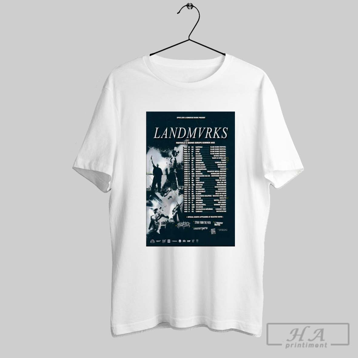 Poster Landmvrks Festivals And Shows Europe Summer Tour May 24 2025 Uk Hatfield Slam Dunk Festival T Shirt
