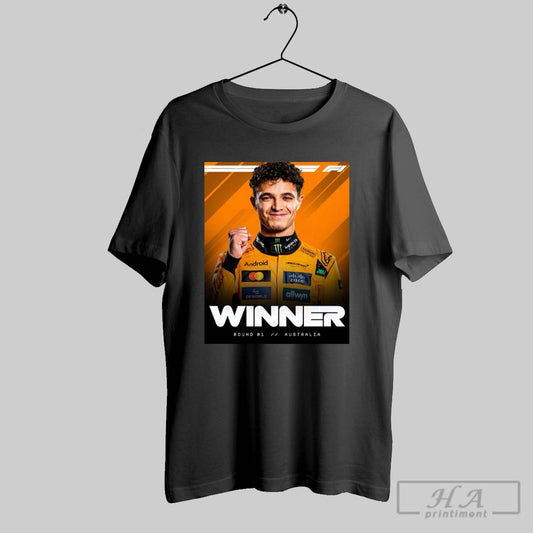 Poster Lando Norris Wins The 2025 Australian Grand Prix Round 1 Formula 1 T Shirt