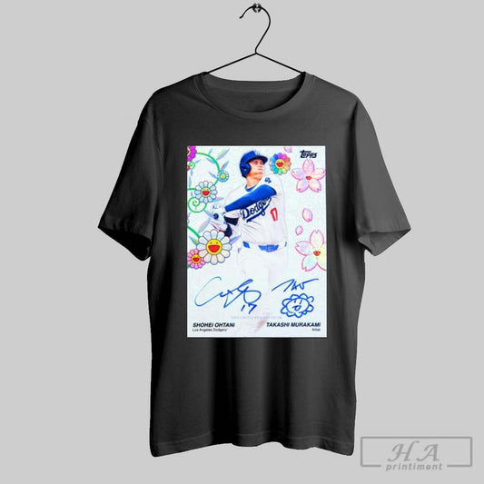 Poster Los Angeles Dodgers Mlb Shohei Ohtani Takashi Murakami 1 1 Dual Autograph Art Print Signatures T Shirt