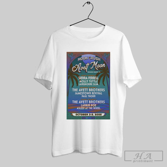 Poster Moon Crush Oct 3 5 2025 In Miramar Beach Fl Tour Fri Oct 3 Sierra Ferrell Molly Tuttle Langhorne Slim T Shirt