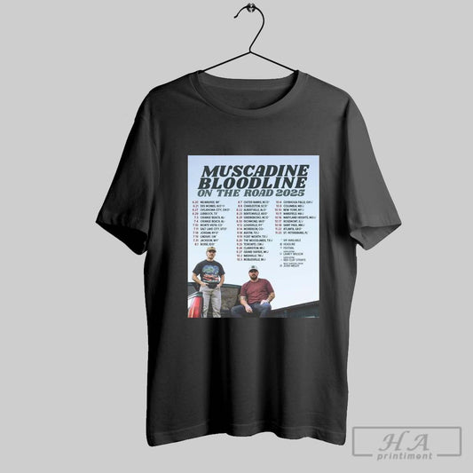 Poster Muscadine Bloodline On The Road 2025 Country Music Milwaukee Wi Des Moines Ia T Shirt