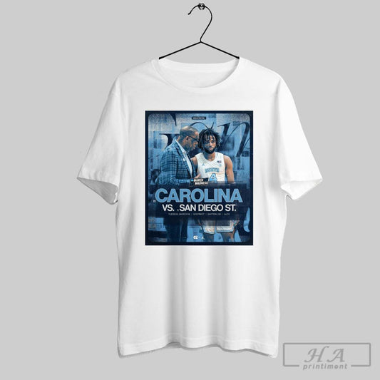 Poster North Carolina Tar Heels Vs San Diego St Ncaa March Madness March 18 2025 Dayton Oh T Shirt