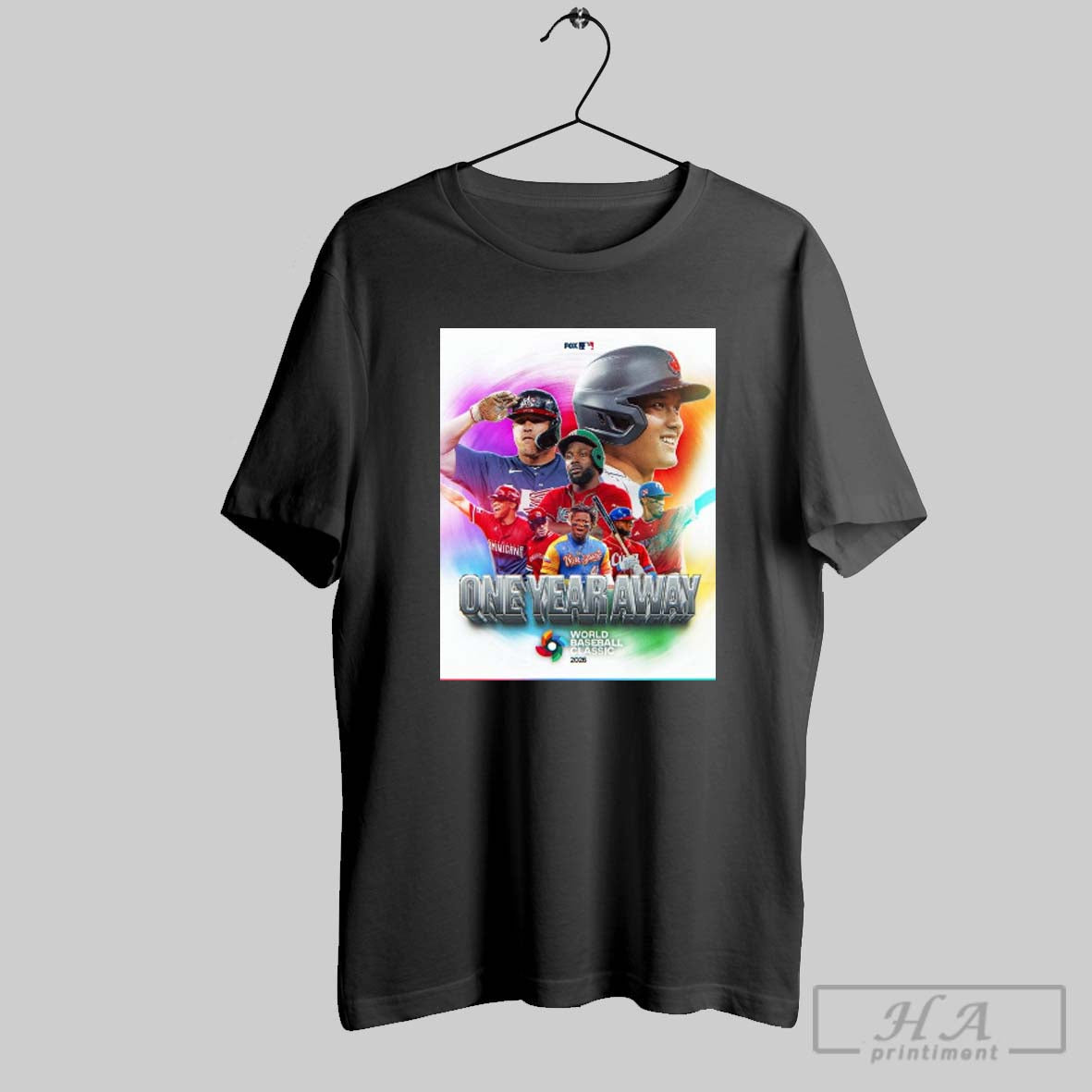 Poster One Year Away The Countdown Is On For The 2026 World Baseball Classic Mlb T Shirt