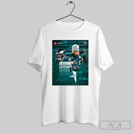 Poster Philadelphia Eagles Agreed To Terms With Lane Johnson On A One Year Contract Extension Through 2027 Signature T Shirt