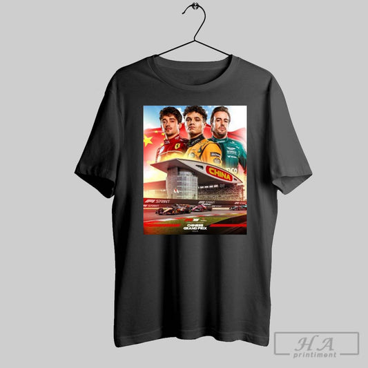 Poster Race Week Formula 1 Chinese Grand Prix 2025 Lando Norris Charles Leclerc Fernando Alonso T Shirt