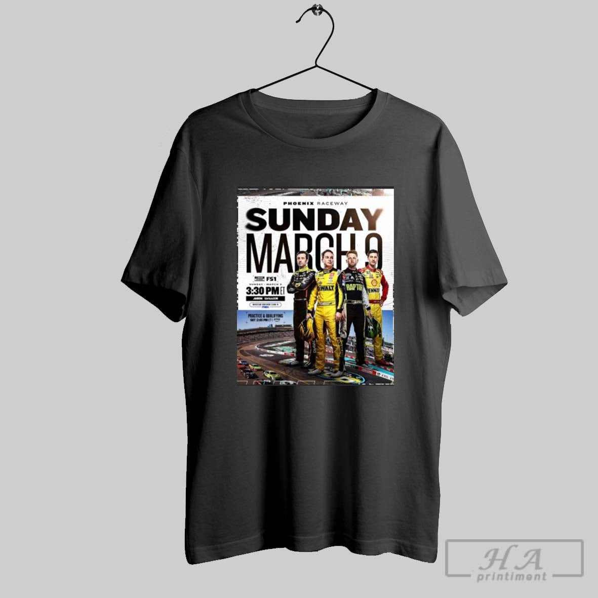 Poster Ryan Blaney Christopher Bell William Byron And Joey Logano Nascar Phoenix Raceway Sun 03 9 2025 Ready Set Race T Shirt