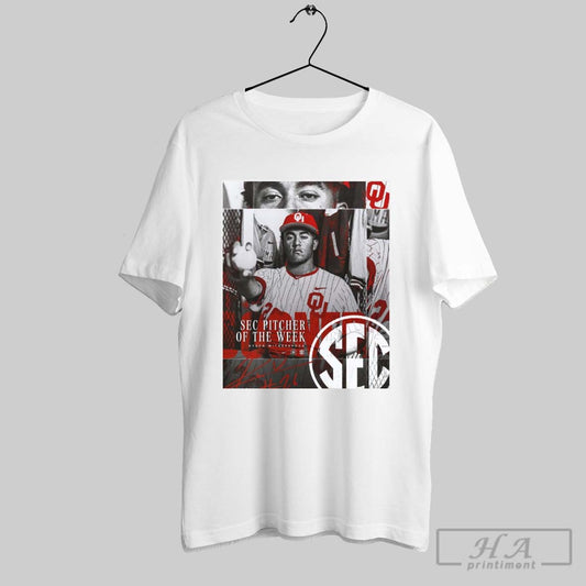 Poster Sec Pitcher Of The Week Kyson Witherspoon Oklahoma Sooners Mens Baseball Signature T Shirt