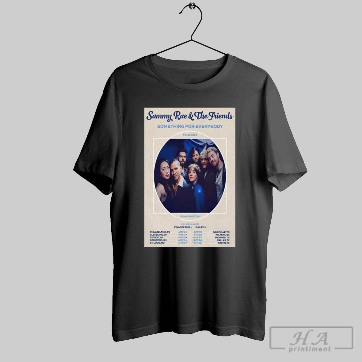 Poster Sammy Rae And The Friends Something For Everybody Tour 2025 With Special Guest Zinadelphia Bailen T Shirt